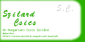 szilard csics business card
