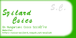 szilard csics business card